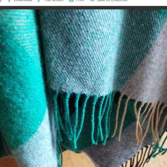 Zara Wool blend Plaid Cape Poncho Blanket Scarf - Picture 7 of 7